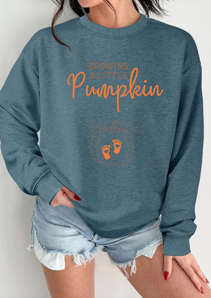 Growing A Little Pumpkin Print Sweatshirt