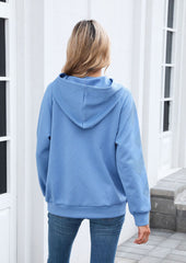 Textured Hooded Casual Sweatshirt with Front Pocket