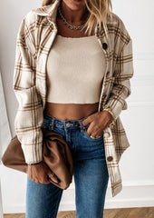 Plaid Brushed Button Up Casual Shirt