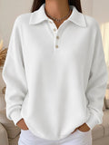 Waffle Knit Long Sleeve Polo Shirt