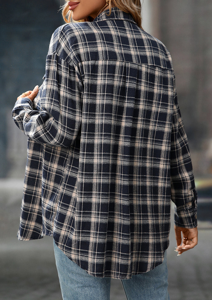 Retro Plaid Button Up Long Sleeve Casual Shirt