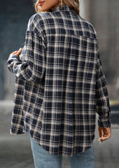 Retro Plaid Button Up Long Sleeve Casual Shirt