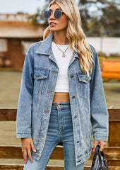 Vintage Classical Denim Jacket with Pockets