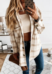 Plaid Brushed Button Up Casual Shirt
