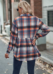 Pocket Detail Button Up Plaid Shirt