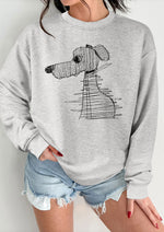 Puppy Graffiti Crew Neck Casual Sweatshirt
