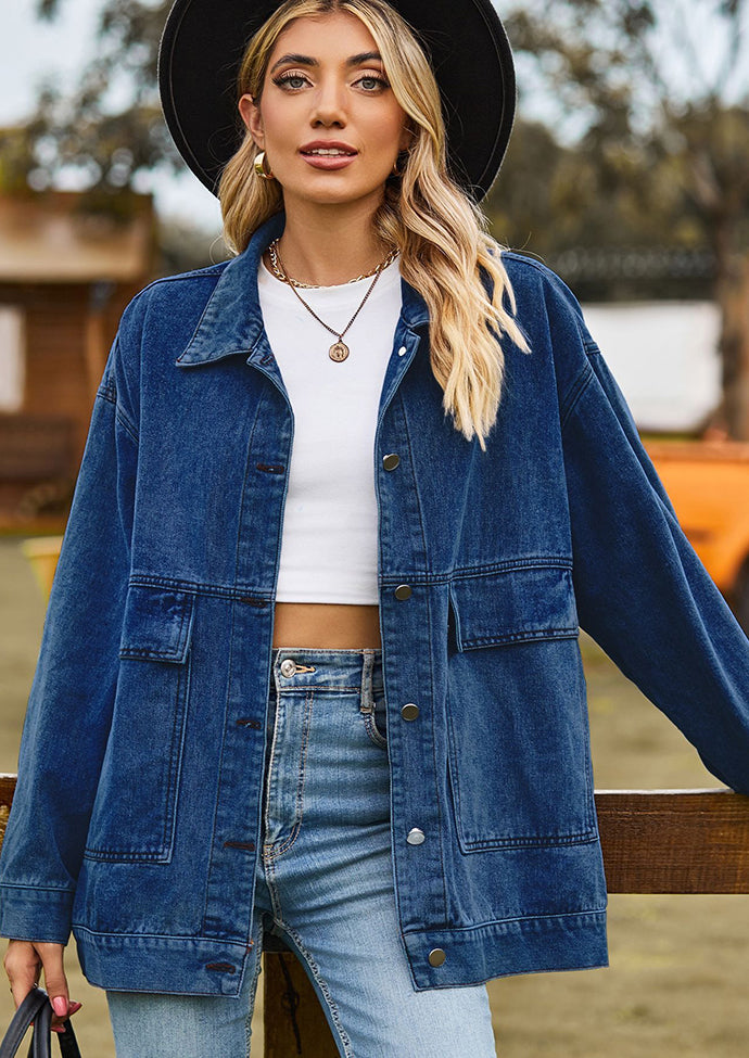 Retro Washed Button Up Denim Jacket