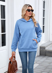 Textured Hooded Casual Sweatshirt with Front Pocket