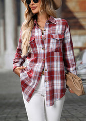 Retro Plaid Button Up Long Sleeve Casual Shirt