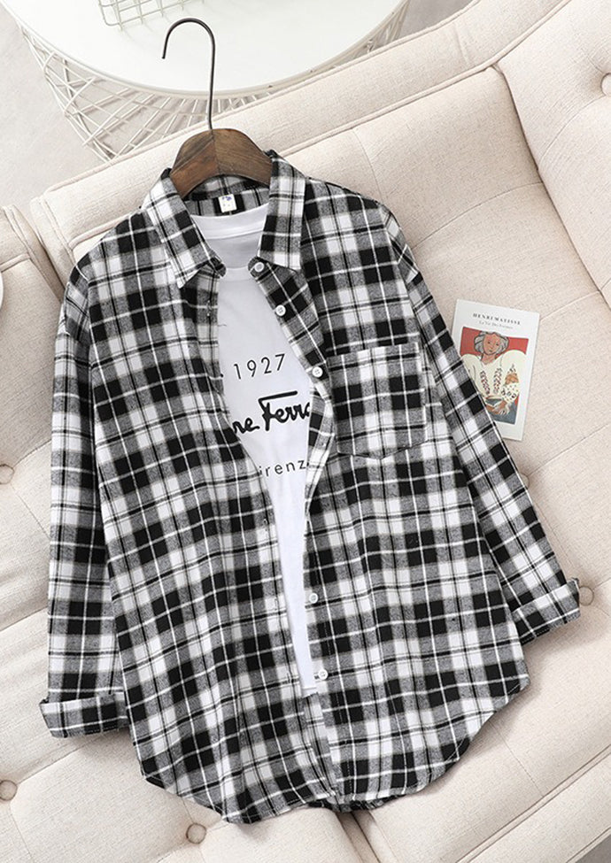 Vintage Plaid Brushed Button Up Shirt