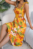 Tropical Floral Smocked Maxi Dress - Dresses from Cindelily