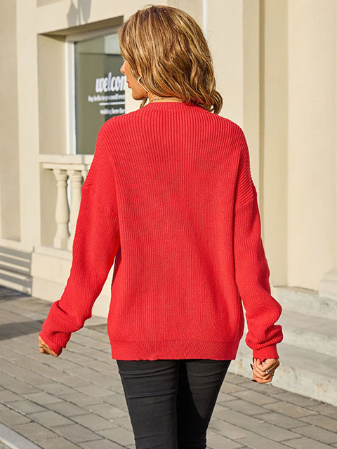 Button Up Bow Tie Knitted Cardigan