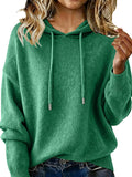 Hooded Drawstring Knitted Sweater