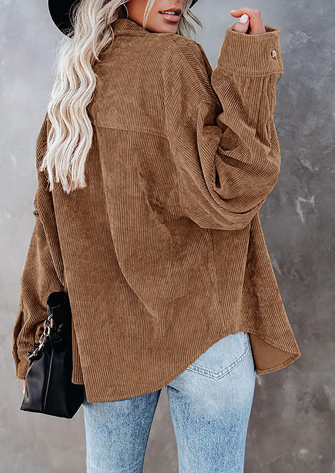 Corduroy Oversize Button Up Casual Shirt
