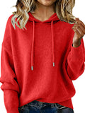 Hooded Drawstring Knitted Sweater