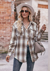 Button Up Pocket Detail Retro Plaid Shirt