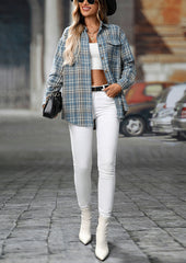 Retro Plaid Button Up Long Sleeve Casual Shirt