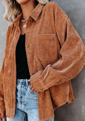 Corduroy Oversize Button Up Casual Shirt