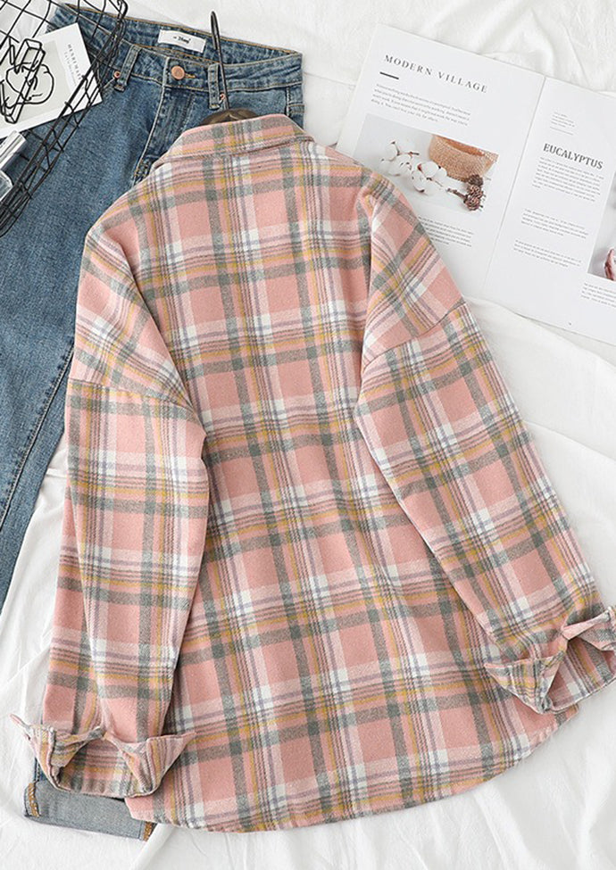 Plaid Brushed Woolen Vintage Shirt