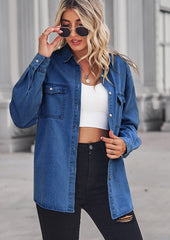 Button Up Washed Denim Casual Shirt
