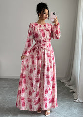 Floral Print Lace Up Maxi Dress
