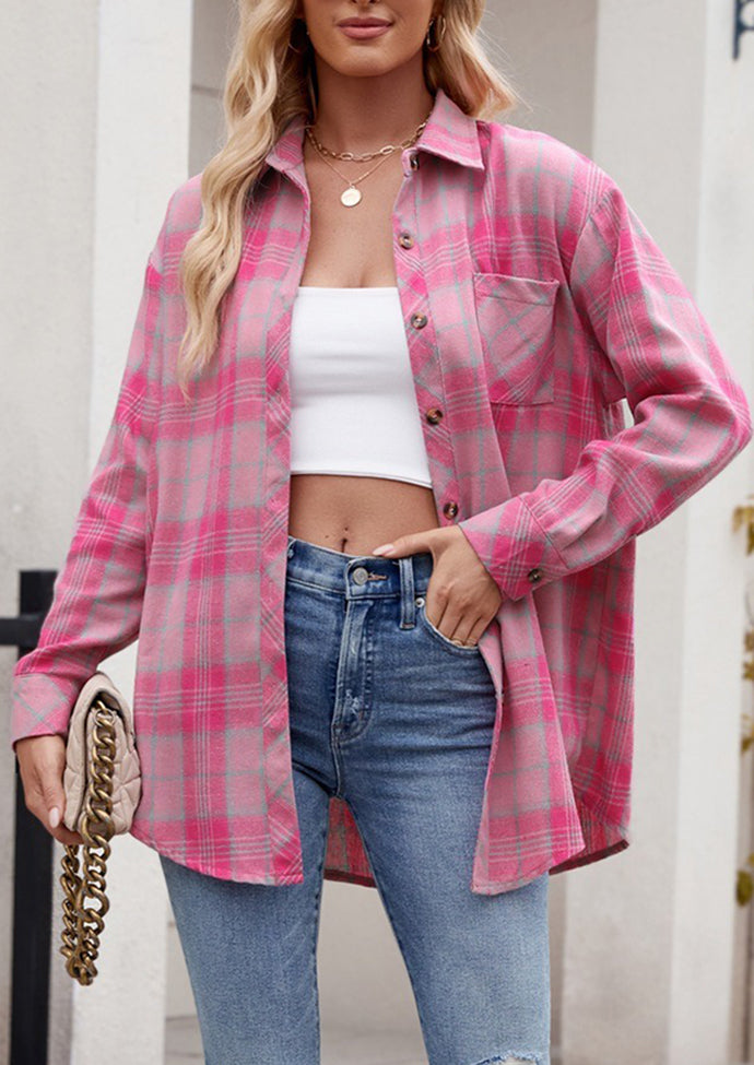 Retro Plaid Button Up Casual Shirt