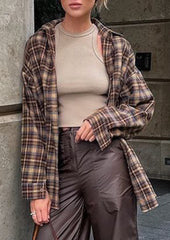 Retro Plaid Button Up Casual Shirt