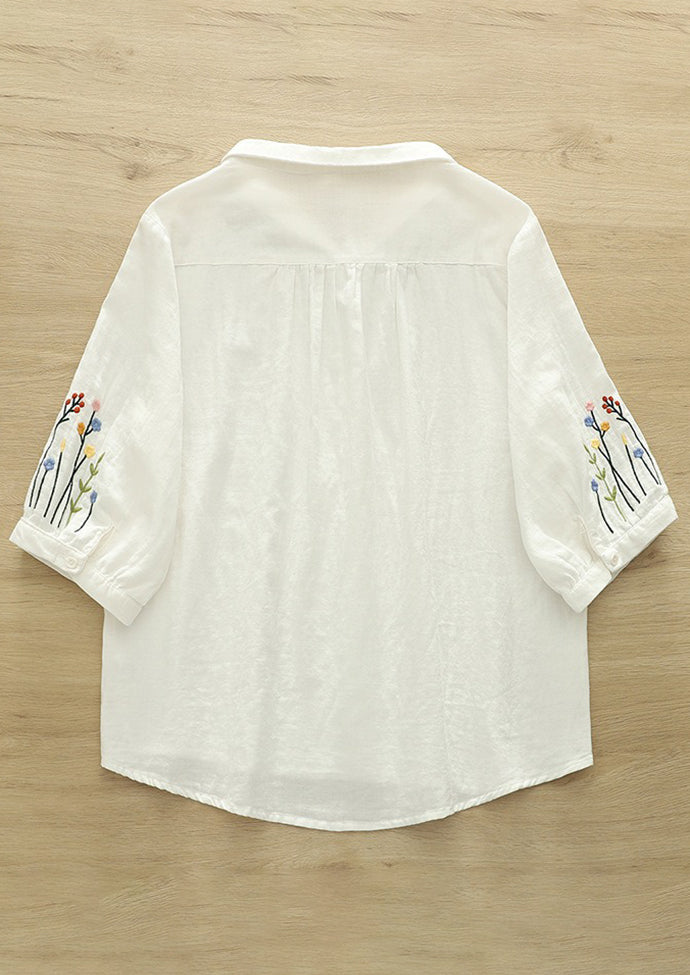 Colorful Button Detail Double Cotton Yarn Fabric Shirt