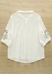 Colorful Button Detail Double Cotton Yarn Fabric Shirt