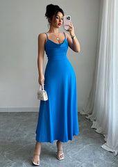 Cowl Neck Fit & Flare Maxi Dress