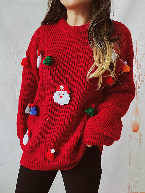 Santa Claus Chritsmas Hat Decor Knit Sweater