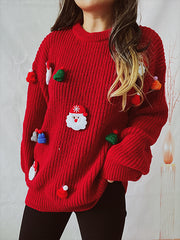 Santa Claus Chritsmas Hat Decor Knit Sweater