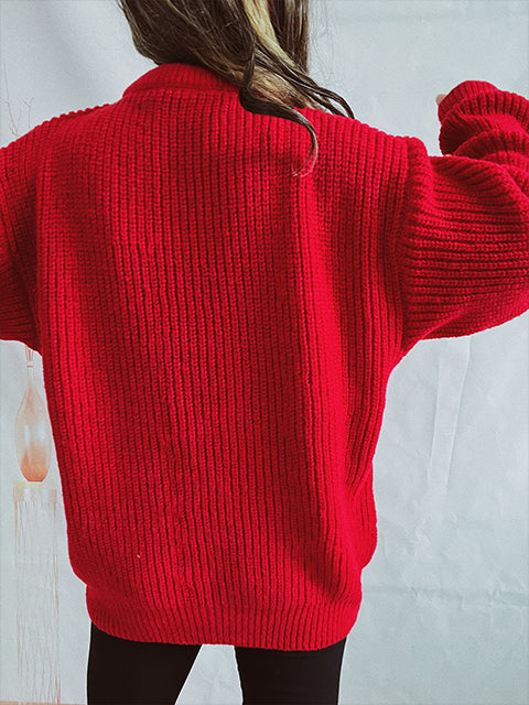 Santa Claus Chritsmas Hat Decor Knit Sweater