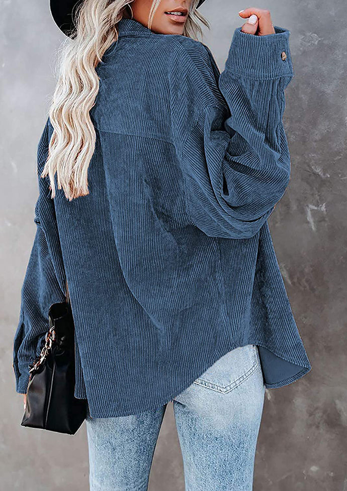 Corduroy Oversize Button Up Casual Shirt