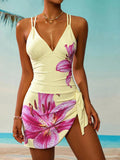 Lily Print Side Tie One Piece Swimwear