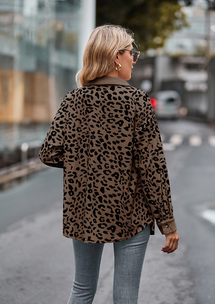 Leopard Print Button Up Casual Shirt