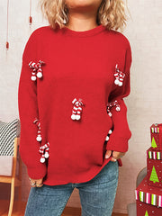 Christmas Bow Tie Decor Casual Sweater
