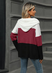Color Block Long Sleeve Half Zip Hoodie