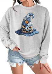 Spooky Hat Crew Neck Casual Sweatshirt