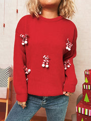 Christmas Bow Tie Decor Casual Sweater