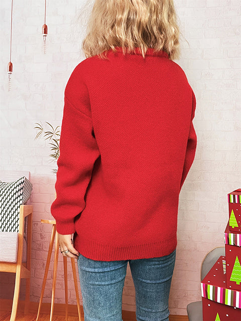 Christmas Decor Crew Neck Casual Sweater