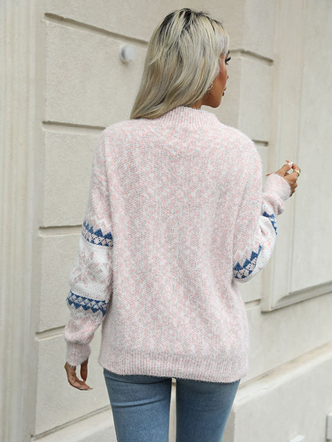 Chenille Christmas Snowflake Jacquard Sweater