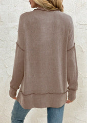 Stripe Side Split Long Sleeve Tunic