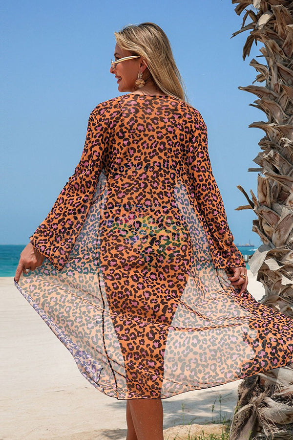 Leopard & Tropical Print 3-Piece Swim Set - Swimwear from Cindelily