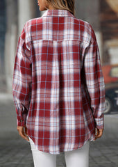 Retro Plaid Button Up Long Sleeve Casual Shirt