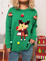 Christmas Reindeer Jacquard Knitted Sweater