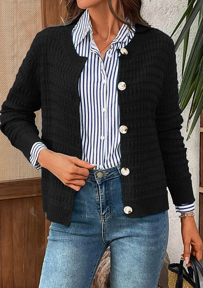 Button Down Knitted Casual Cardigan