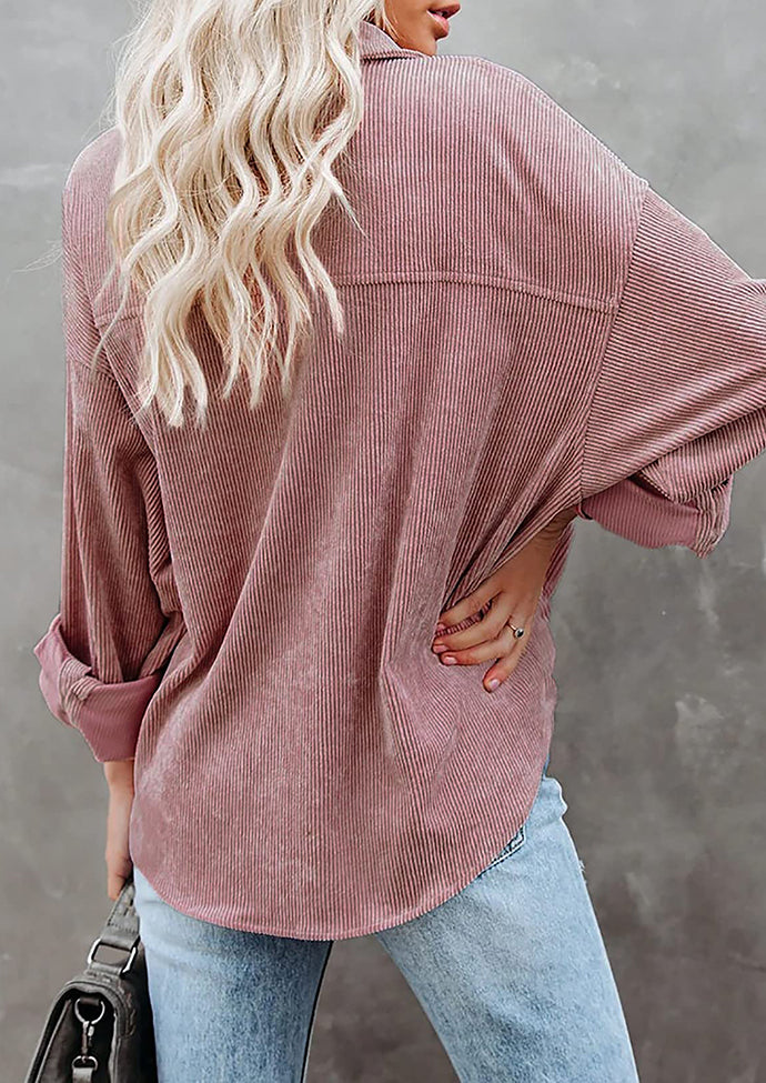 Corduroy Oversize Button Up Casual Shirt