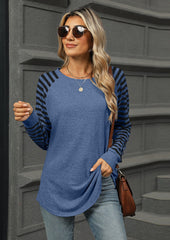 Striped Long Sleeve Crew Neck Casual T-shirt