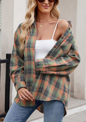 Vintage Plaid Button Up Shirt with Pocket